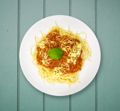 Vegán bolognai spagetti